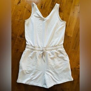 White Drawstring Tank Romper